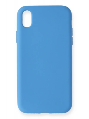 Newface iPhone XR Kılıf Nano içi Kadife Silikon - Mavi