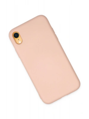 Newface iPhone XR Kılıf Nano içi Kadife Silikon - Pudra