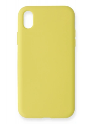 Newface iPhone XR Kılıf Nano içi Kadife Silikon - Sarı