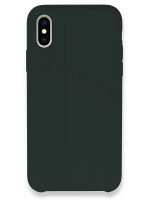 Newface iPhone XS Max Kılıf Lansman Legant Silikon - Koyu Yeşil