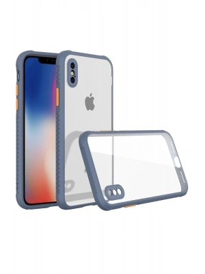 Newface iPhone XS Max Kılıf Miami Şeffaf Silikon - Gri