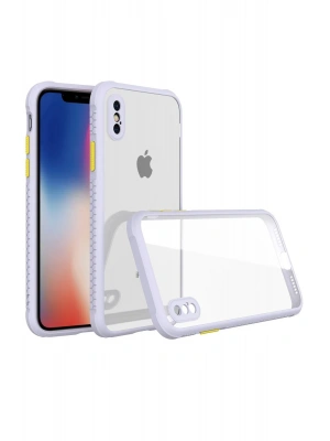 Newface iPhone XS Max Kılıf Miami Şeffaf Silikon - Lila