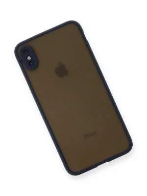 Newface iPhone XS Max Kılıf Montreal Silikon Kapak - Lacivert
