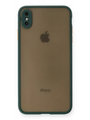 Newface iPhone XS Max Kılıf Montreal Silikon Kapak - Yeşil