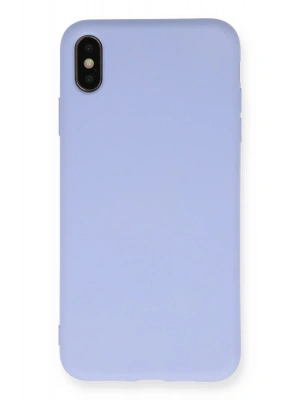 Newface iPhone XS Max Kılıf Nano içi Kadife Silikon - Lila