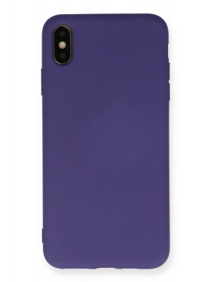 Newface iPhone XS Max Kılıf Nano içi Kadife Silikon - Mor
