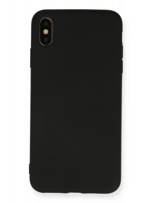 Newface iPhone XS Max Kılıf Nano içi Kadife Silikon - Siyah