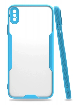 Newface iPhone XS Max Kılıf Platin Silikon - Mavi