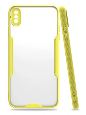 Newface iPhone XS Max Kılıf Platin Silikon - Sarı