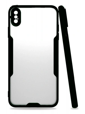 Newface iPhone XS Max Kılıf Platin Silikon - Siyah