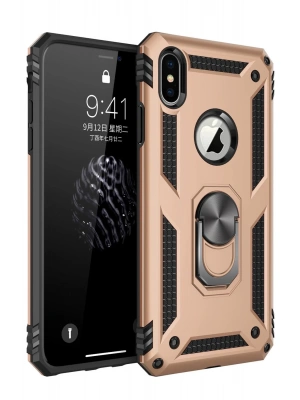 Newface iPhone XS Max Kılıf Sofya Yüzüklü Silikon Kapak - Gold