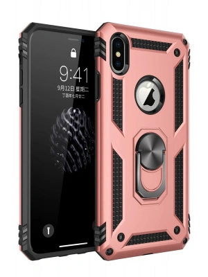 Newface iPhone XS Max Kılıf Sofya Yüzüklü Silikon Kapak - Rose