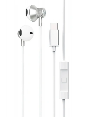 Newface LS-730 1.2M iPhone 15 Serisi ile Uyumlu Type-C Kablolu Kulaklık - Gümüş