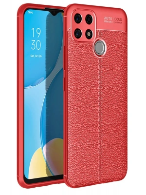 Newface Oppo A15 Kılıf Auto Focus Kapak - Kırmızı