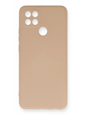 Newface Oppo A15 Kılıf Nano içi Kadife Silikon - Pudra