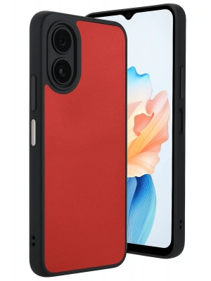 Newface Oppo A38 Kılıf Aras Deri Kapak - Kırmızı