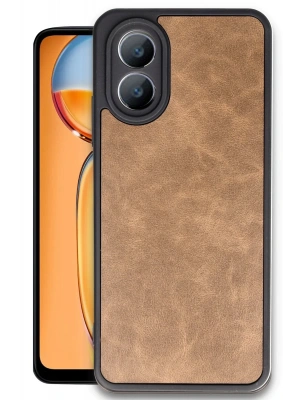 Newface Oppo A38 Kılıf Aras Deri Kapak - Taba