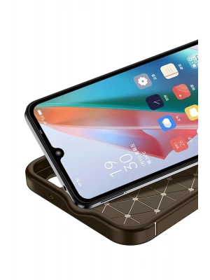 Newface Oppo A38 Kılıf Auto Focus Karbon Kapak - Kahverengi
