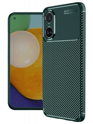 Newface Oppo A38 Kılıf Auto Focus Karbon Kapak - Koyu Yeşil