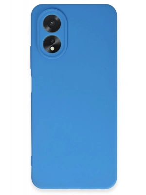 Newface Oppo A38 Kılıf First Silikon - Mavi