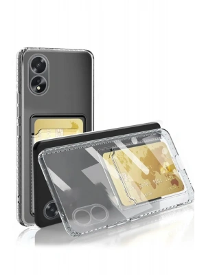 Newface Oppo A38 Kılıf Kart Şeffaf Silikon - Şeffaf