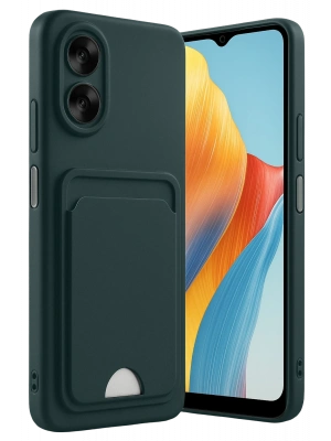 Newface Oppo A38 Kılıf Kelvin Kartvizitli Silikon - Koyu Yeşil