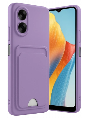 Newface Oppo A38 Kılıf Kelvin Kartvizitli Silikon - Lila