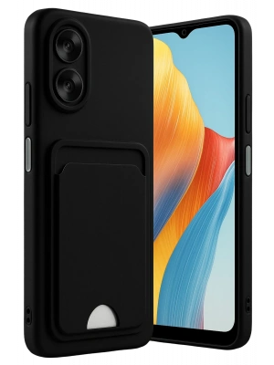 Newface Oppo A38 Kılıf Kelvin Kartvizitli Silikon - Siyah