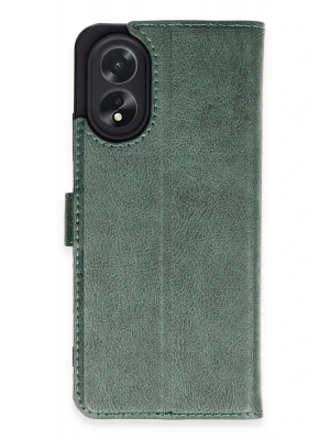 Newface Oppo A38 Kılıf Trend S Plus Kapaklı Kılıf - Yeşil