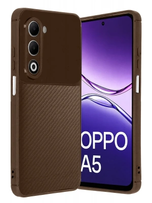 Newface Oppo A5 4G Auto Focus Karbon Kapak - Kahverengi