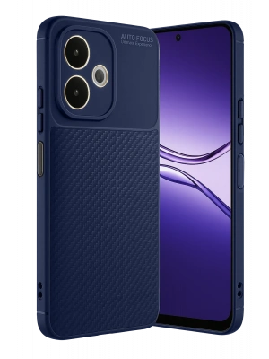 Newface Oppo A5 Pro 4G Kılıf Auto Focus Karbon Kapak - Lacivert