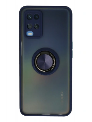 Newface Oppo A54 4G Kılıf Montreal Yüzüklü Silikon Kapak - Lacivert