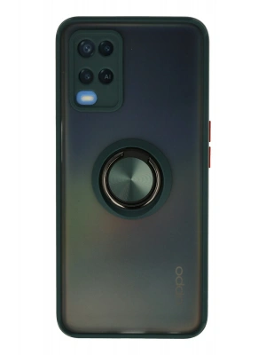 Newface Oppo A54 4G Kılıf Montreal Yüzüklü Silikon Kapak - Yeşil