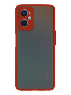 Newface Oppo A96 Kılıf Montreal Silikon Kapak - Kırmızı