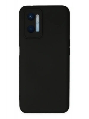 Newface Oppo A96 Kılıf Nano içi Kadife Silikon - Siyah
