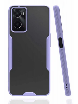 Newface Oppo A96 Kılıf Platin Silikon - Lila