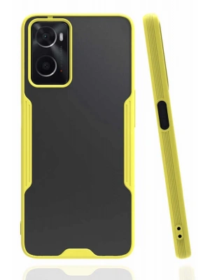 Newface Oppo A96 Kılıf Platin Silikon - Sarı