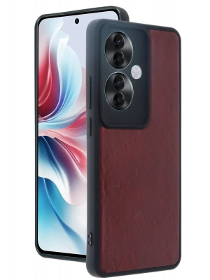 Newface Oppo Reno 11F Kılıf Aras Deri Kapak - Bordo