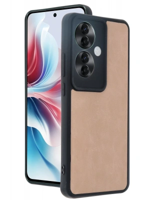 Newface Oppo Reno 11F Kılıf Aras Deri Kapak - Pudra