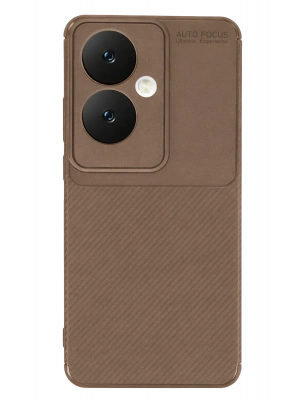 Newface Oppo Reno 11F Kılıf Auto Focus Karbon Kapak - Kahverengi
