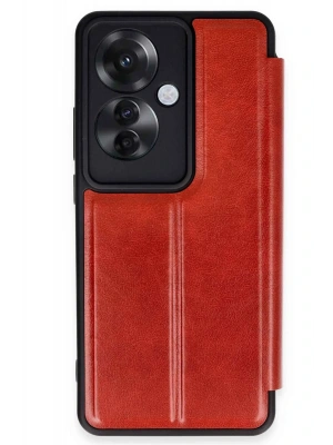 Newface Oppo Reno 11F Kılıf Flip Cover - Kırmızı