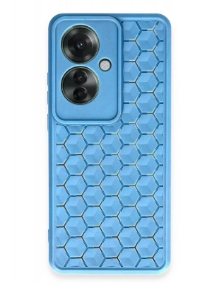 Newface Oppo Reno 11F Kılıf Petek Silikon Kapak - Mavi