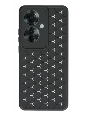 Newface Oppo Reno 11F Kılıf Petek Silikon Kapak - Siyah