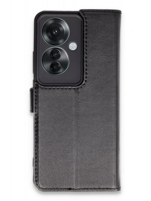 Newface Oppo Reno 11F Kılıf Trend S Plus Kapaklı Kılıf - Siyah