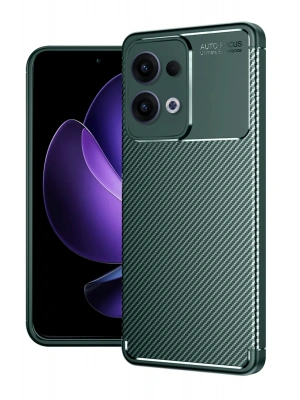 Newface Oppo Reno 13 Pro Kılıf Auto Focus Karbon Kapak - Koyu Yeşil