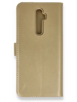 Newface Oppo Reno 2Z Kılıf Trend S Plus Kapaklı Kılıf - Gold