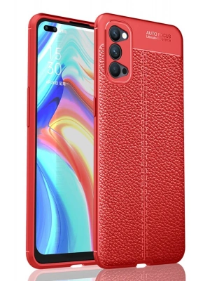 Newface Oppo Reno 4 Kılıf Auto Focus Kapak - Kırmızı