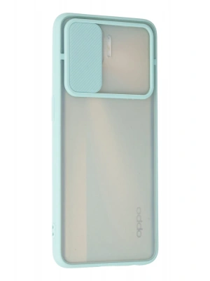 Newface Oppo Reno 4 Lite Kılıf Palm Buzlu Kamera Sürgülü Silikon - Turkuaz
