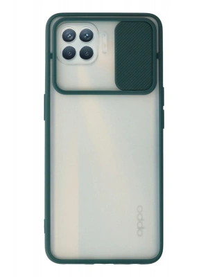 Newface Oppo Reno 4 Lite Kılıf Palm Buzlu Kamera Sürgülü Silikon - Yeşil