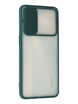 Newface Oppo Reno 4 Lite Kılıf Palm Buzlu Kamera Sürgülü Silikon - Yeşil